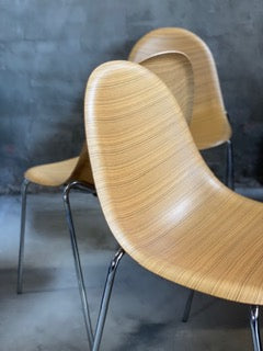 Plank Timber Veneer Stackable Chairs by Insitu