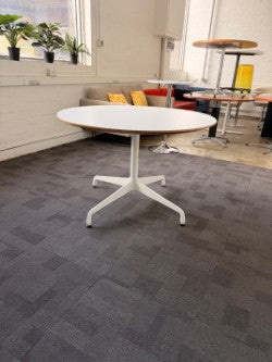Authentic Eames All-White Dining Table by Herman Miller