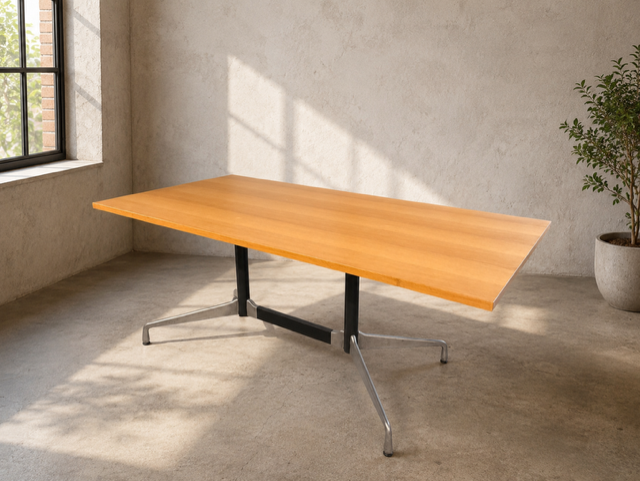 Original Eames Aluminium Group Segmented Base Table