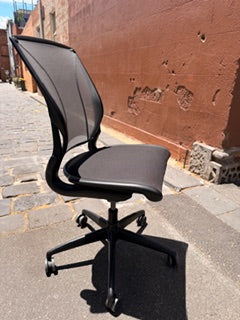 Humanscale Liberty Chair – Adjustable Arms – Black Base – Black Mesh
