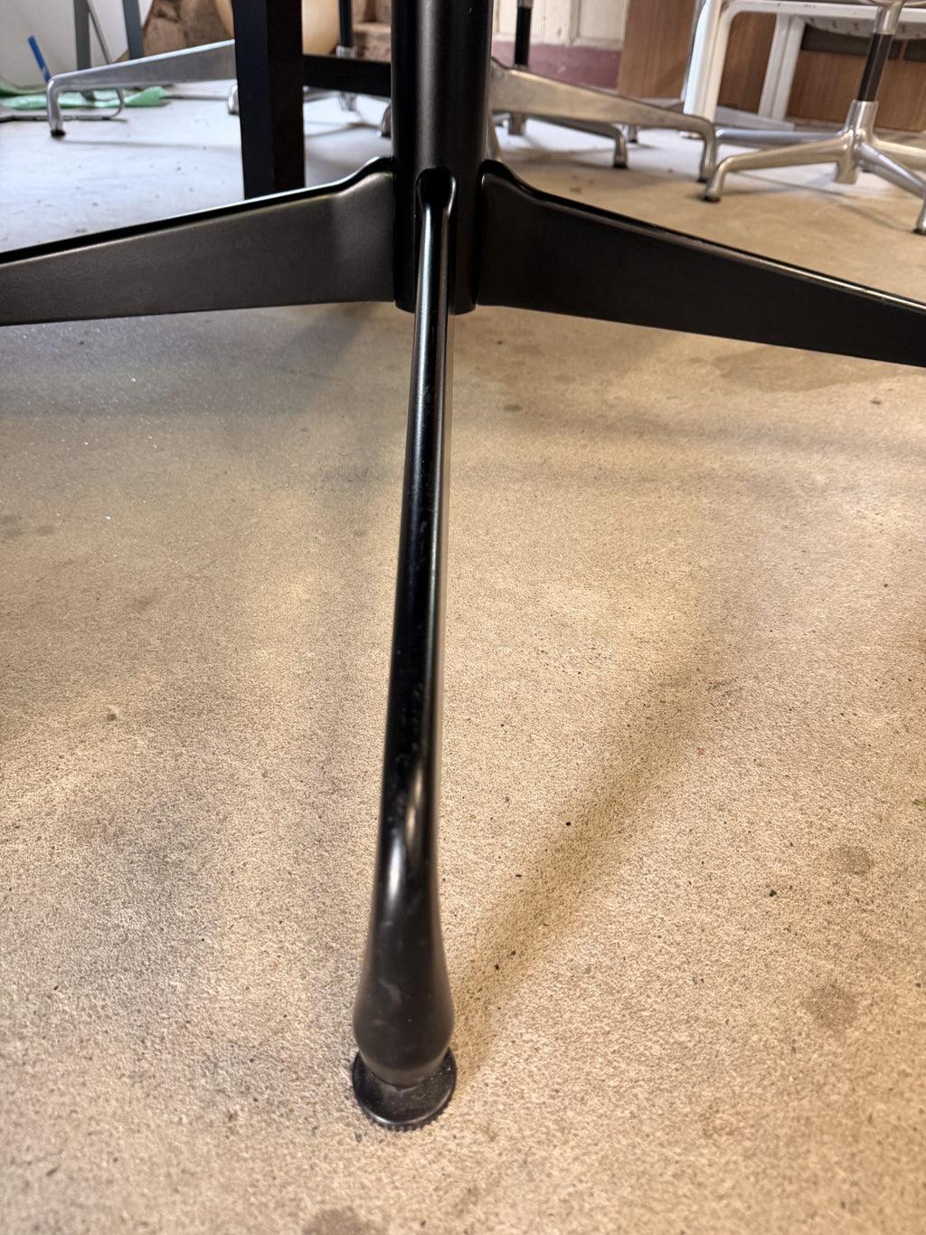 Original monochrome Eames Pedestal Dining Table by Herman Miller