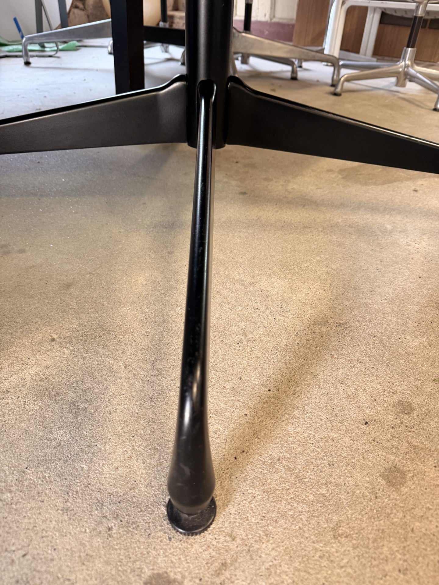 Original monochrome Eames Pedestal Dining Table by Herman Miller