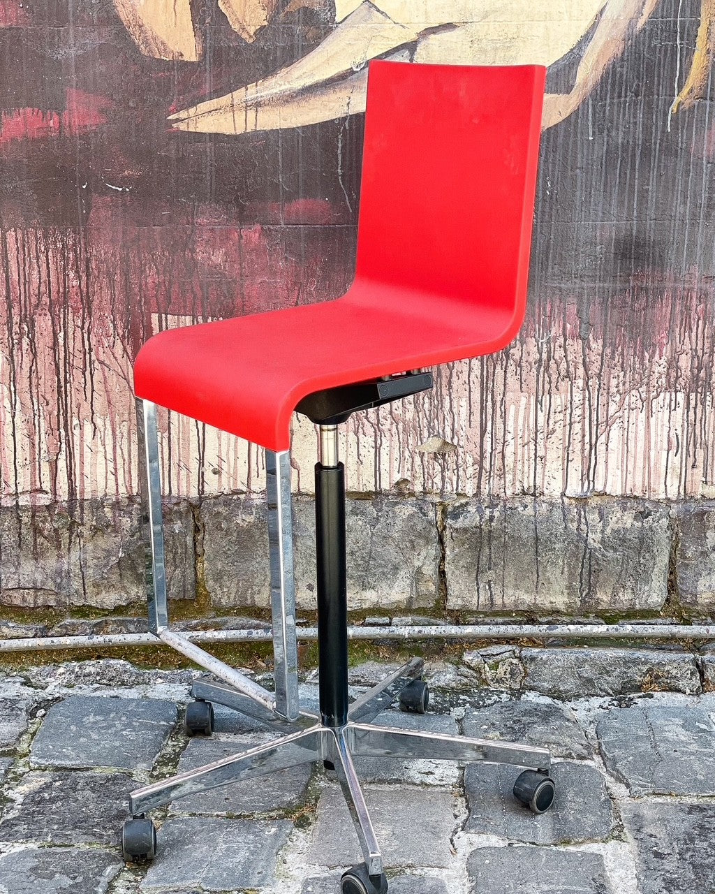 Red Vitra .03 High Chair by Marrten Van Severen & Fabian Schwaerzler