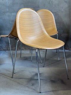 Plank Timber Veneer Stackable Chairs by Insitu