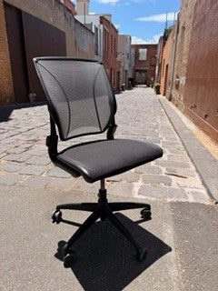 Humanscale Liberty Chair – Adjustable Arms – Black Base – Black Mesh