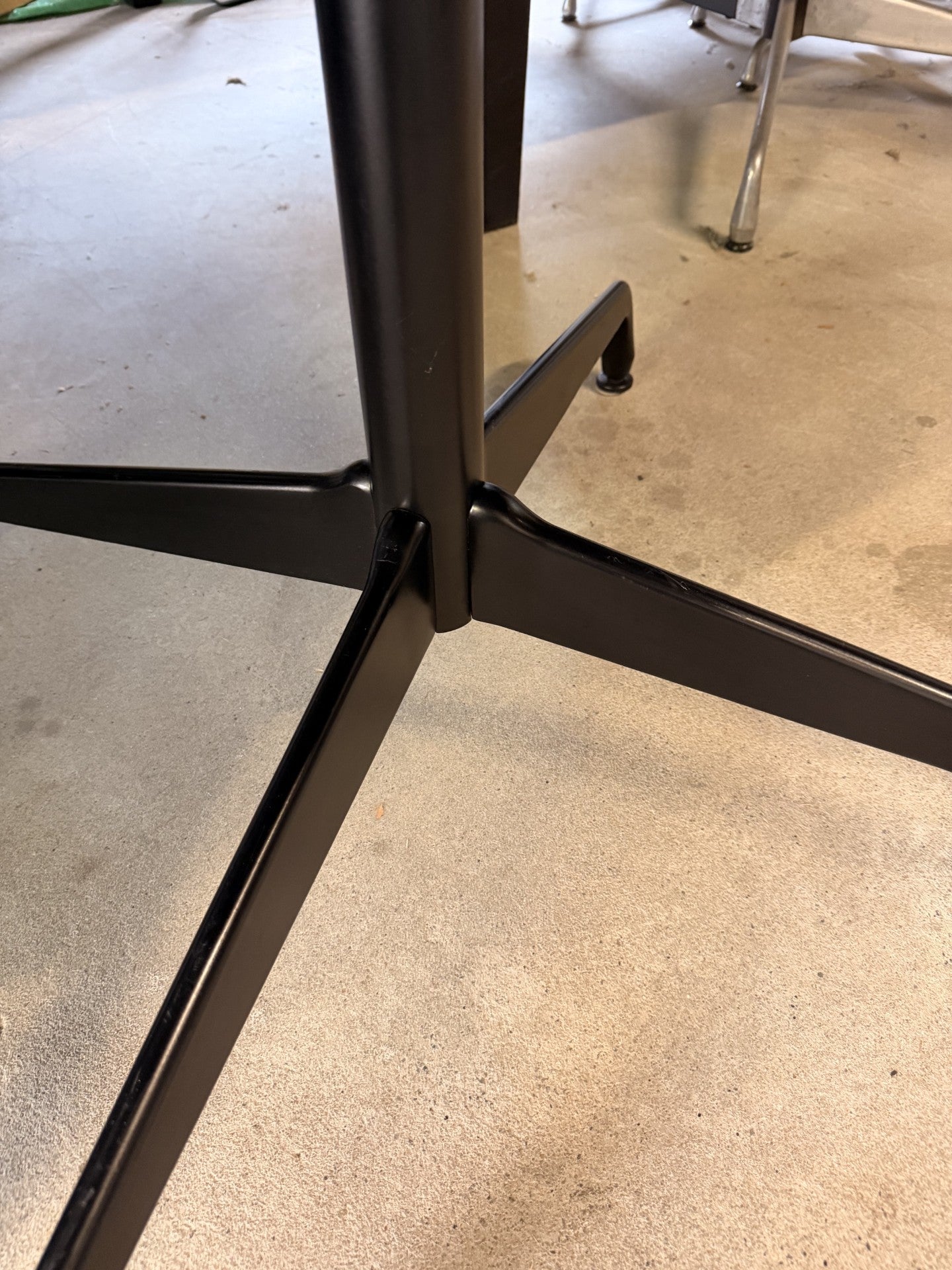 Original monochrome Eames Pedestal Dining Table by Herman Miller