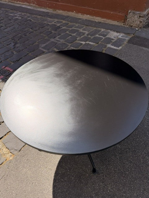 Segmented all black aluminium base table by Charles & Ray Eames for Herman Miller