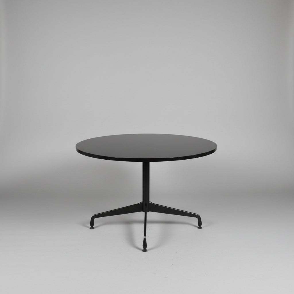 Original monochrome Eames Pedestal Dining Table by Herman Miller
