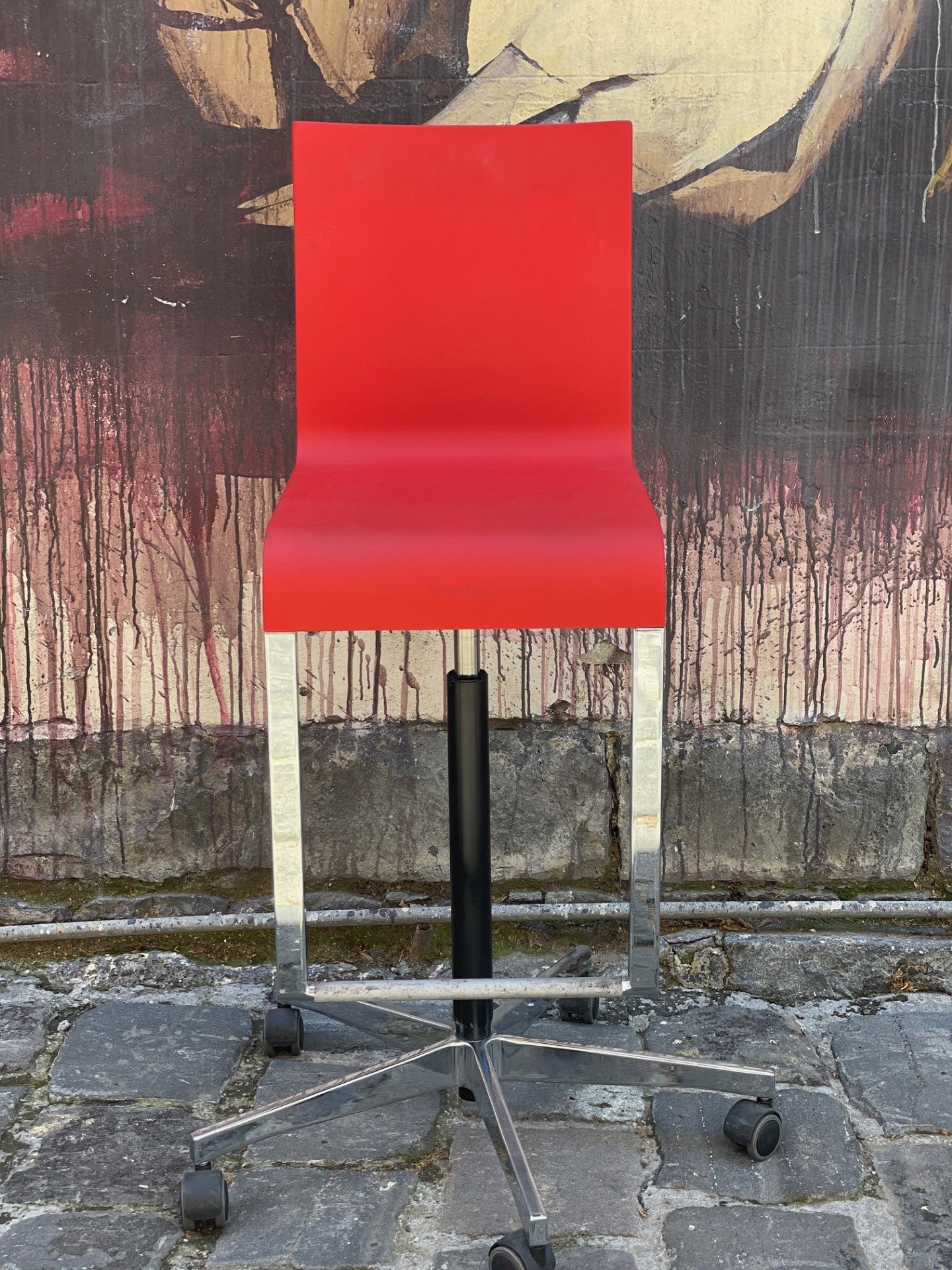 Red Vitra .03 High Chair by Marrten Van Severen & Fabian Schwaerzler