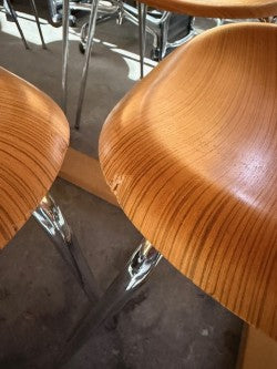 Plank Timber Veneer Stackable Chairs by Insitu