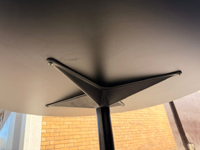 Segmented all black aluminium base table by Charles & Ray Eames for Herman Miller