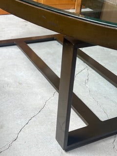 Bronze metal + glass coffee table