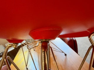 Red Eames Eiffel Chairs in Molded Plastic