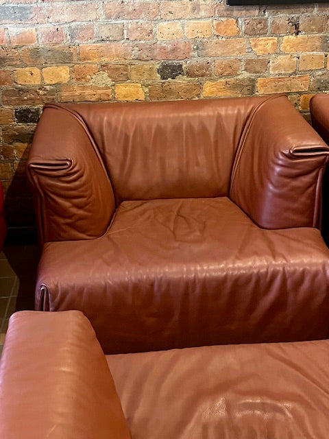 Cassina “Cardigan” Armchairs by Vico Magistretti