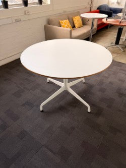 Authentic Eames All-White Dining Table by Herman Miller