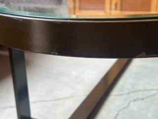 Bronze metal + glass coffee table