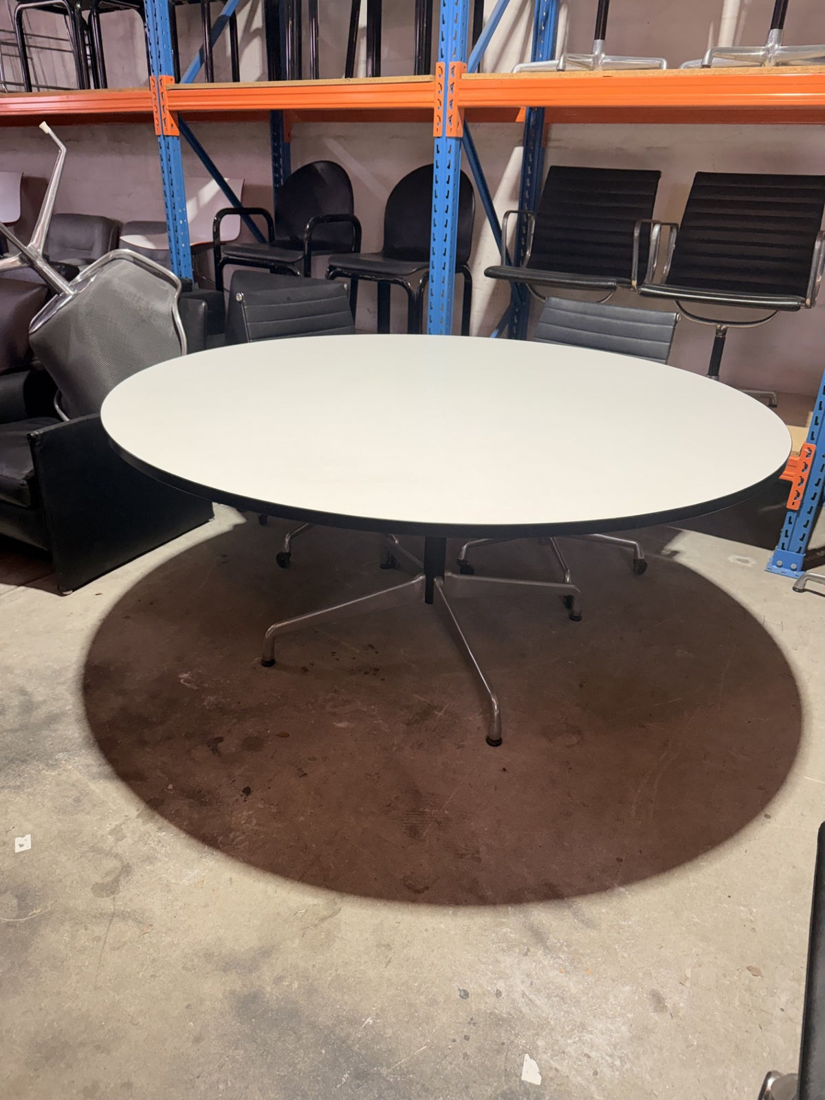 Large Original Eames Aluminium Group Pedestal Table by Herman Miller