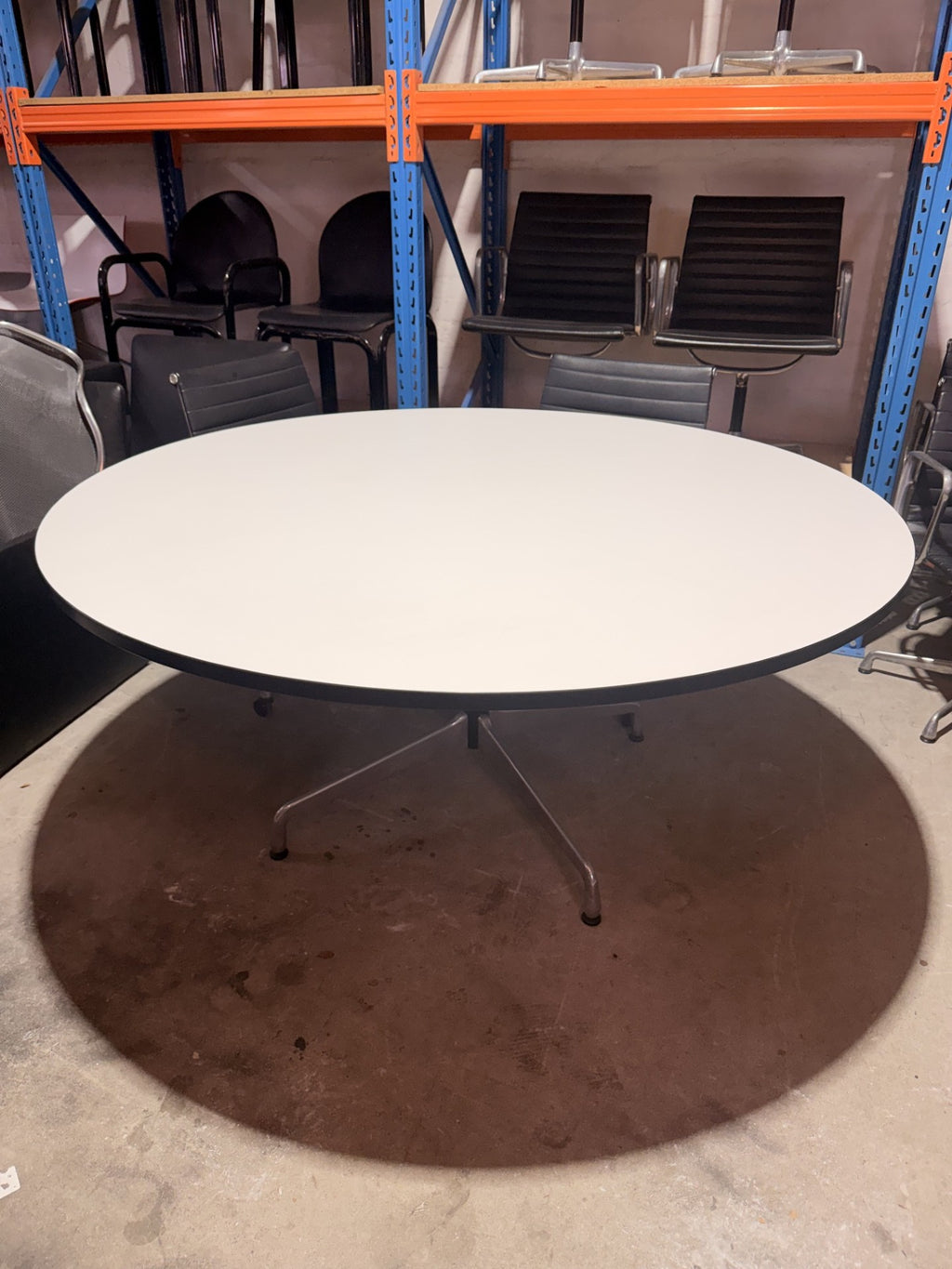 Large Original Eames Aluminium Group Pedestal Table by Herman Miller